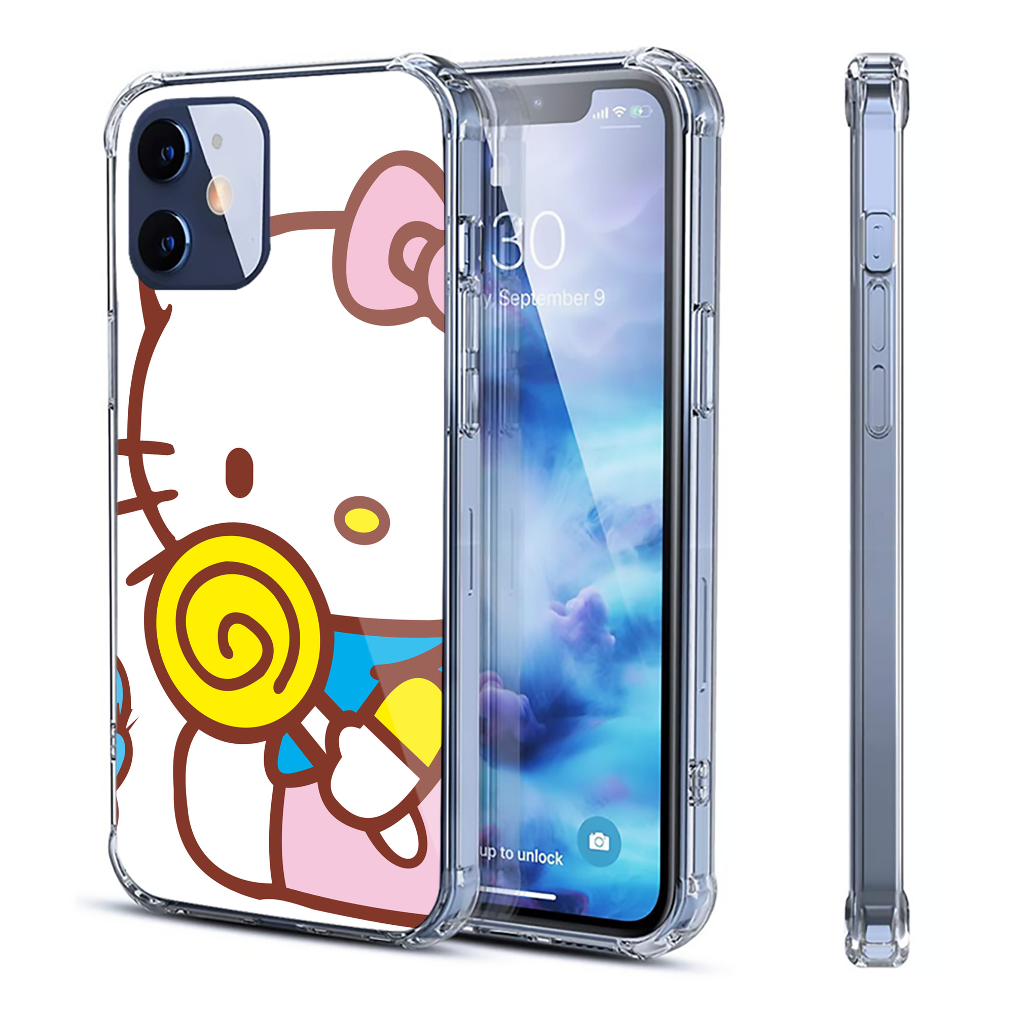 （画像用） Hello Kitty ハローキティ 【iPhone 12シリーズ対応】透明スマホケース（クリアソフトケース）